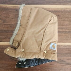 Carhartt Vintage Removable Hood Brown Faux Fur Lined Quilt Snap Canvas